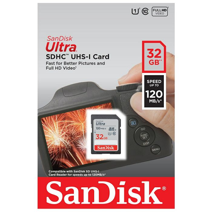 SanDisk Ultra 32GB SDHC memory card 120MB/s