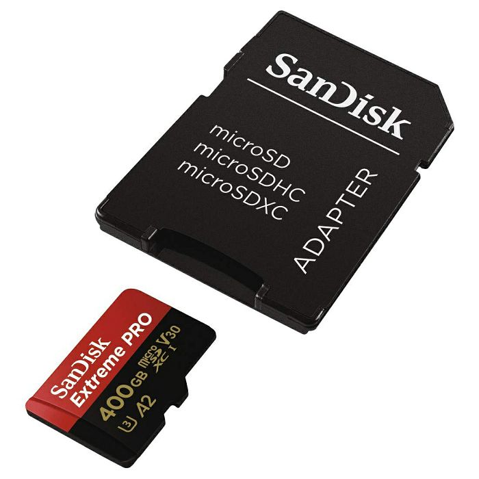 SanDisk Extreme Pro microSDXC 400GB + SD Adapter + Rescue Pro Deluxe 170MB / s A2 C10 V30 UHS-I U3