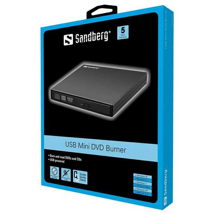 Sandberg USB Mini DVDRW Burner slim external burner
