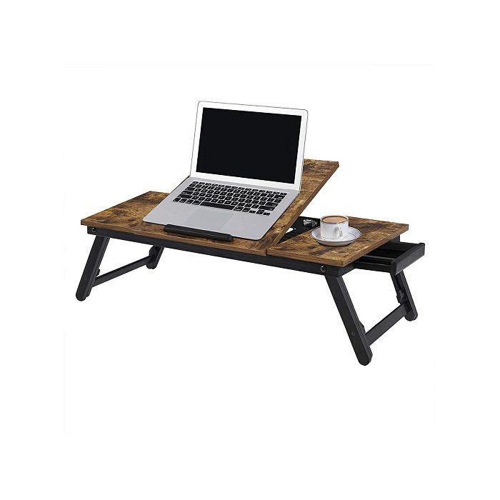 SONGMICS Laptop table RUSTIC with drawer rustic