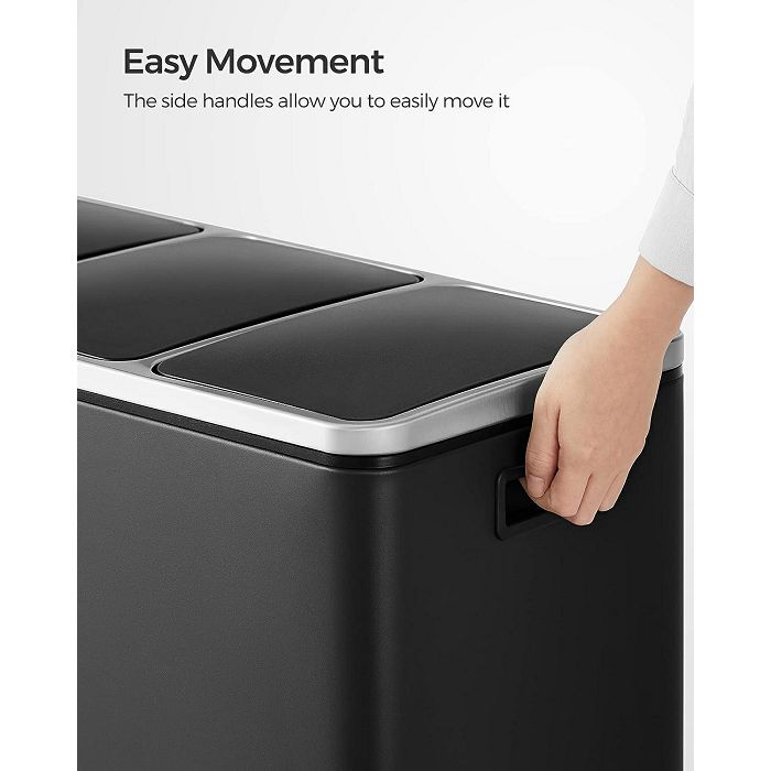 SONGMICS waste separation bin 3x 18L black