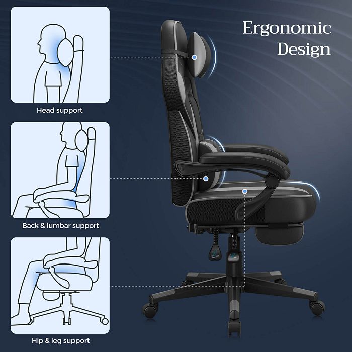 SONGMICS OBG073B03 office chair, black-gray