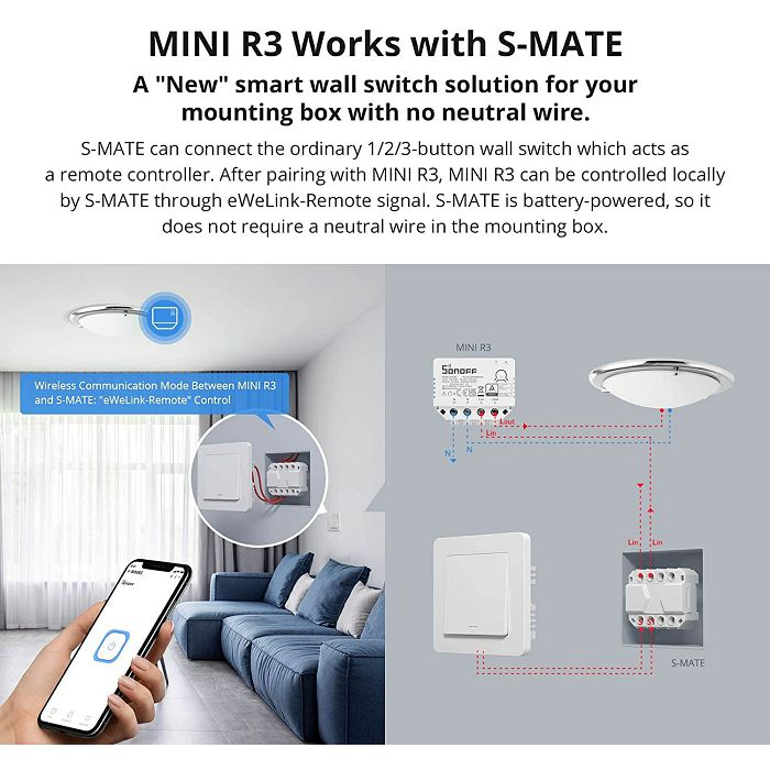 SONOFF smart switch for use with MINI R3