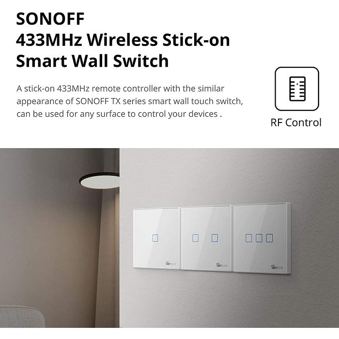 SONOFF wireless smart wall switch 433MHz dual T2EU3C-RF