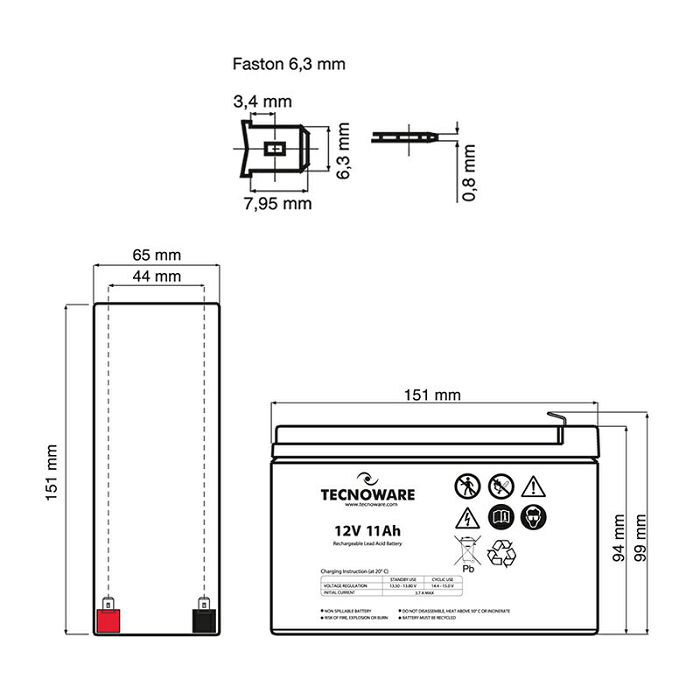 Tecnoware battery / accumulator 12V 11Ah