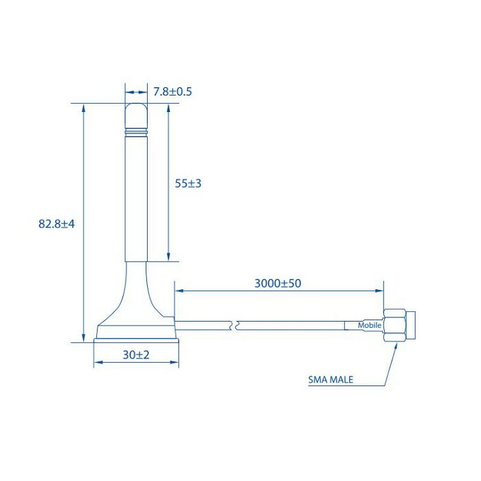 Teltonika LTE magnetic SMA antenna PR1KS210