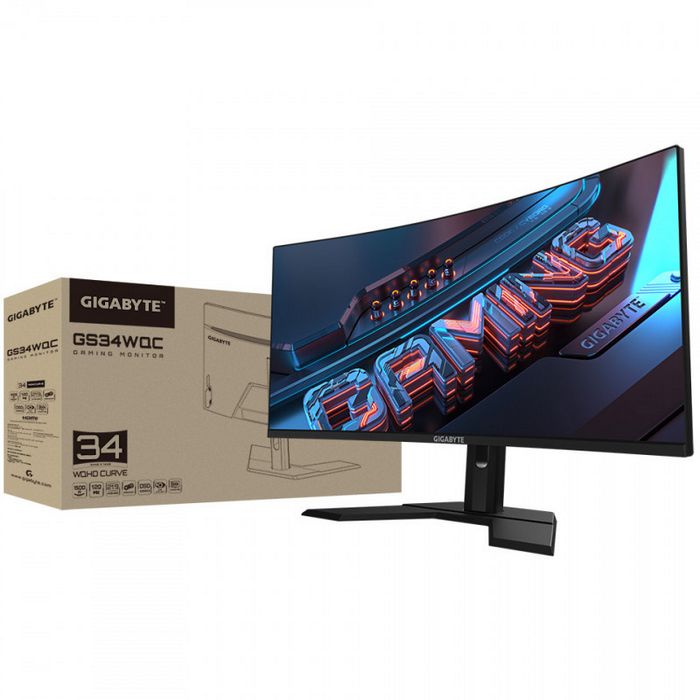 GIGABYTE GS34WQC, 86,4 cm (34") Curved, 135 Hz, FreeSync Premium, VA - DP, 2x HDMI-GS34WQC