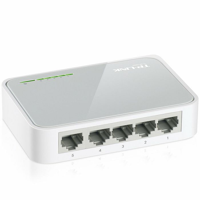 Switch TP-Link TL-SF1005D, 5-Port RJ45 10/100Mbps desktop switch, Fanless, Auto Negotiation/Auto MDI/MDIX, Plastic case