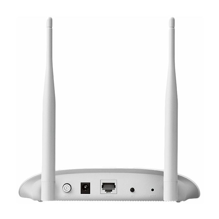 TP-Links N300 Wi-Fi Access Point,  300Mbps at 2.4GHz, 802.11b/g/n,  1 10/100M Port, Passive PoE Supported, AP/Client/Bridge/Repeater, Multi-SSID, 2 fixed antennas