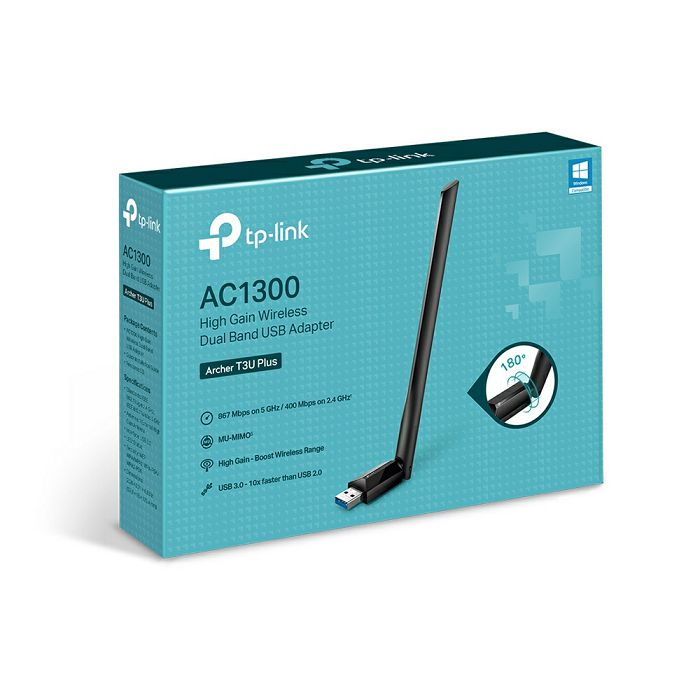 TP-LINK Archer T3U PLUS 1300Mbps Dual Band Wireless USB Network Card