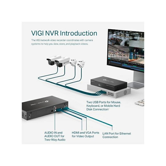 "TP-LINK VIGI 8-channel network video recorder 24/7"