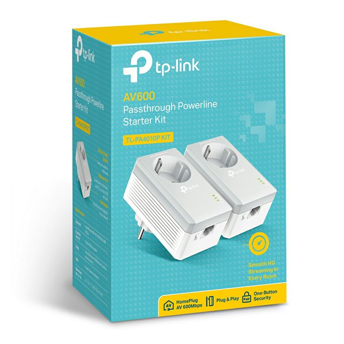 TP-LINK TL-PA4010P KIT AV600 Powerline Adapter with socket