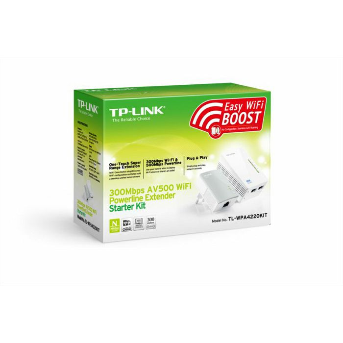 TP-LINK TL-WPA4220KIT 300Mbps AV600 WiFi Powerline Extender Starter Kit
