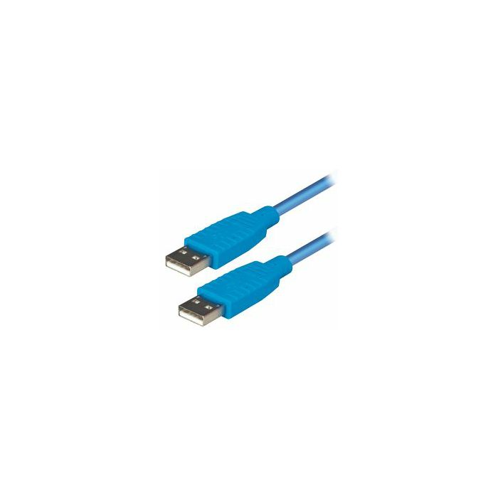 Transmedia USB 2.0 type A plug to USB type A plug, Blue, 1,2 m