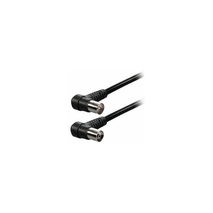 Transmedia 1,5m Cable IEC-plug right angle 9,5 mm - IEC-jack right angle 9,5 mm, BLK