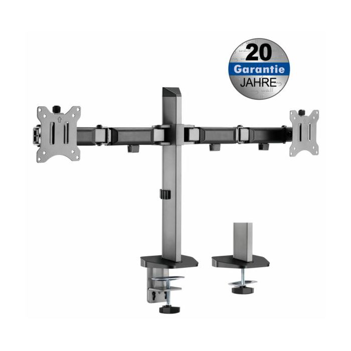 Transmedia Full-Motion Desk Bracket for 2 Flat Screens