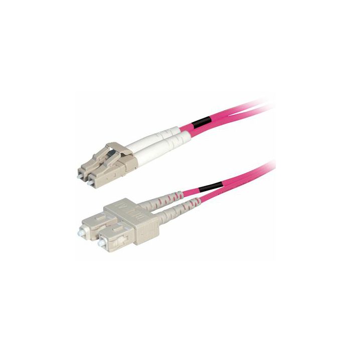 Transmedia Fiber optic MM OM4 Duplex Patch cable LC-SC 1m