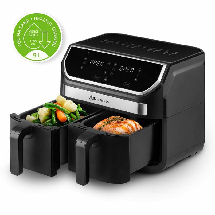 Ufesa Digital Dual Pan Air Fryer 9L Thunder 1700W