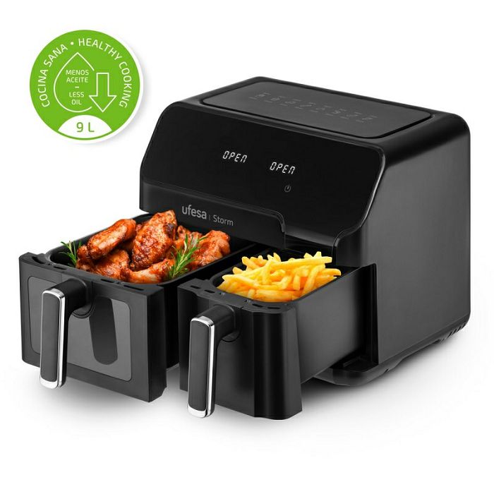 Ufesa Dual Pan Digital Air Fryer 5.5L + 3.5L Storm 2700W