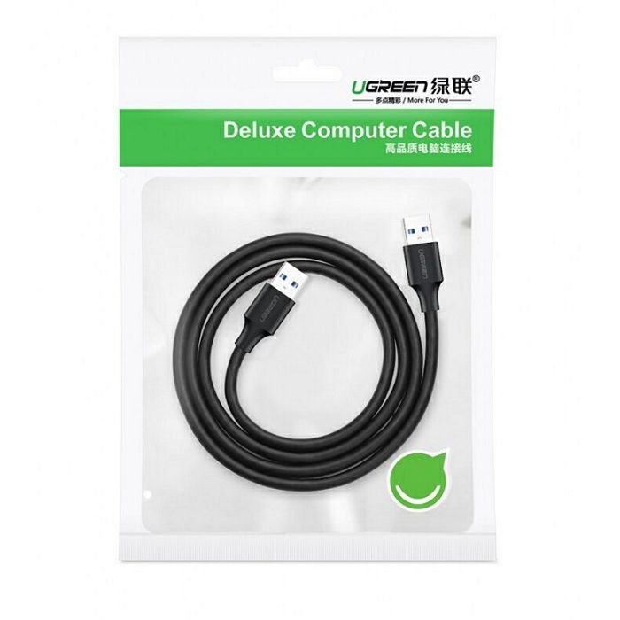 Ugreen USB 3.0 cable (M to M) black 1 m - polybag