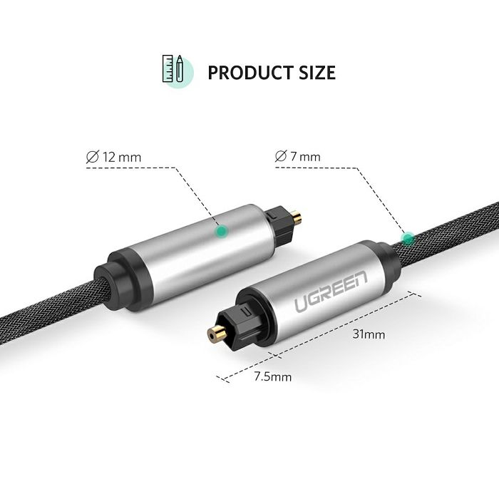 Ugreen Toslink optical cable - braided 2 m - box