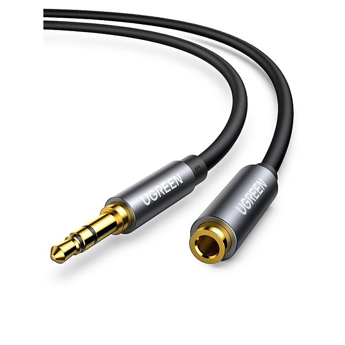 UGREEN Aux extension 3.5mm headphone extension compatible with headphones, computers, mobile phones, speakers, etc. (1m)