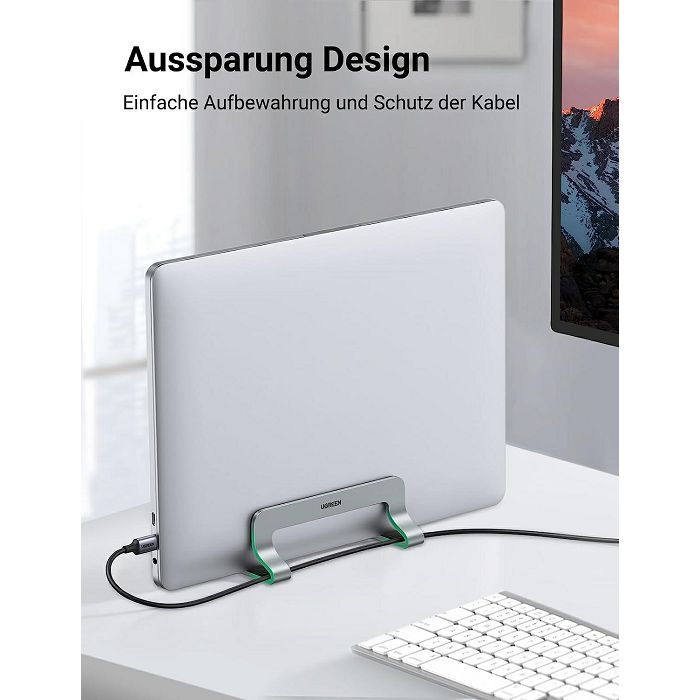 Ugreen vertical aluminum stand for laptop, for MacBook Pro/Air, laptops, iPad and others.