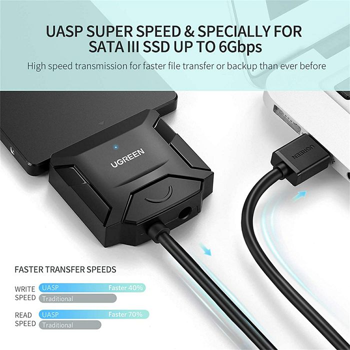 Ugreen 20611 USB 3.0 to SATA adapter for 2.5"/3.5" SATA HDD/SSD