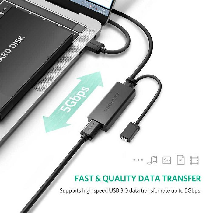 Ugreen USB extension with power supply, 10M