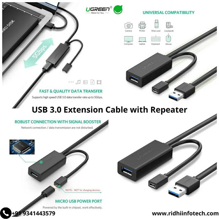 Ugreen USB extension with power supply, 10M
