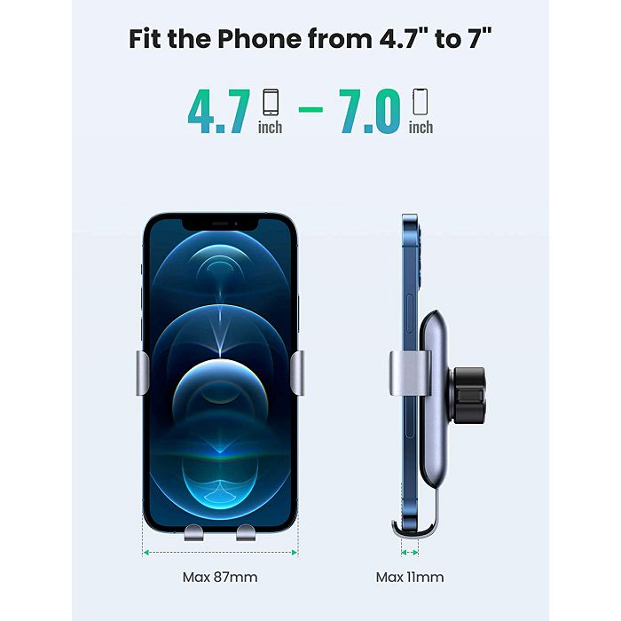 Ugreen Gravity car phone holder for installation in air vents.