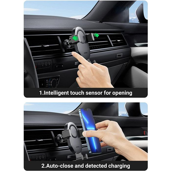 UGREEN 15W Qi Induction Car Charger and Phone Holder