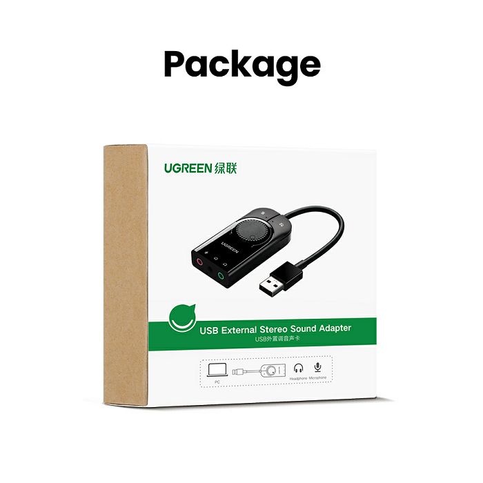 Ugreen external USB sound card - box