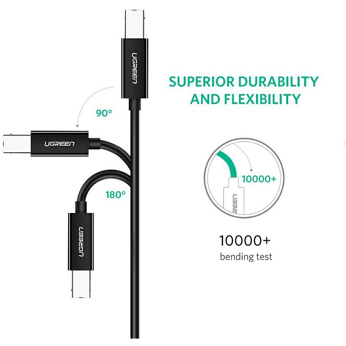 Heated USB-C (M) 2.0 to USB-B (M) 2m printer cable