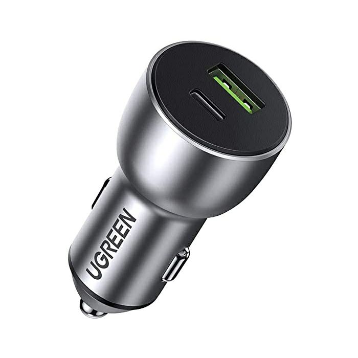 Ugreen car charger USB + USB-C PD 36W gray - box