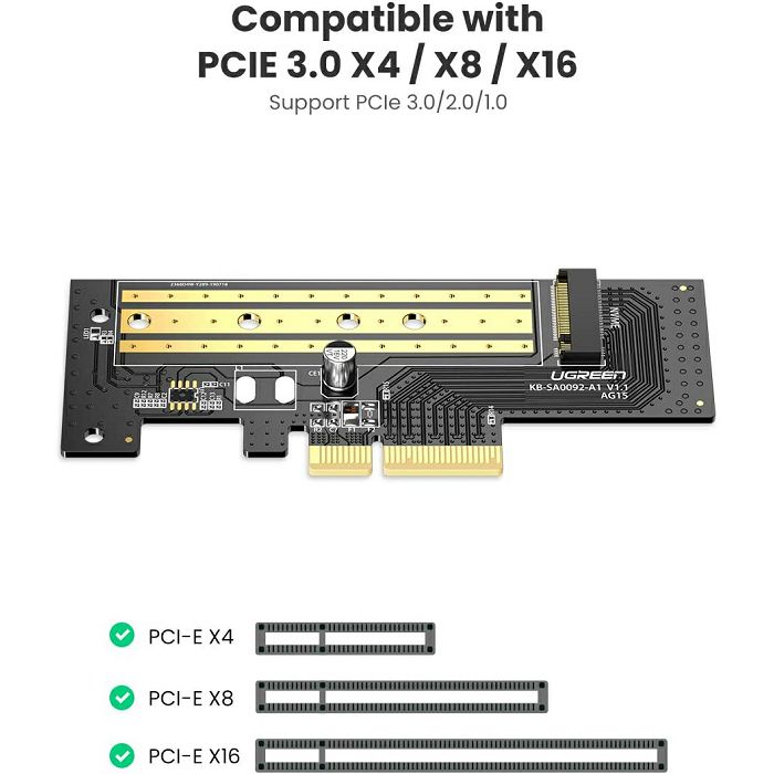 Ugreen M.2 PCIe NVME to PCIe 3.0 x4 x8 x16 adapter - box