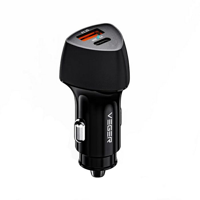 VEGER car charger CC50 USB+USB-C PD, QC3.0 38W