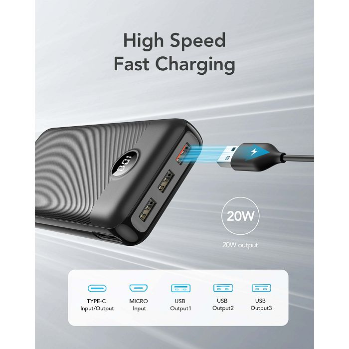 VEGER portable battery L30 30000 mAh, black