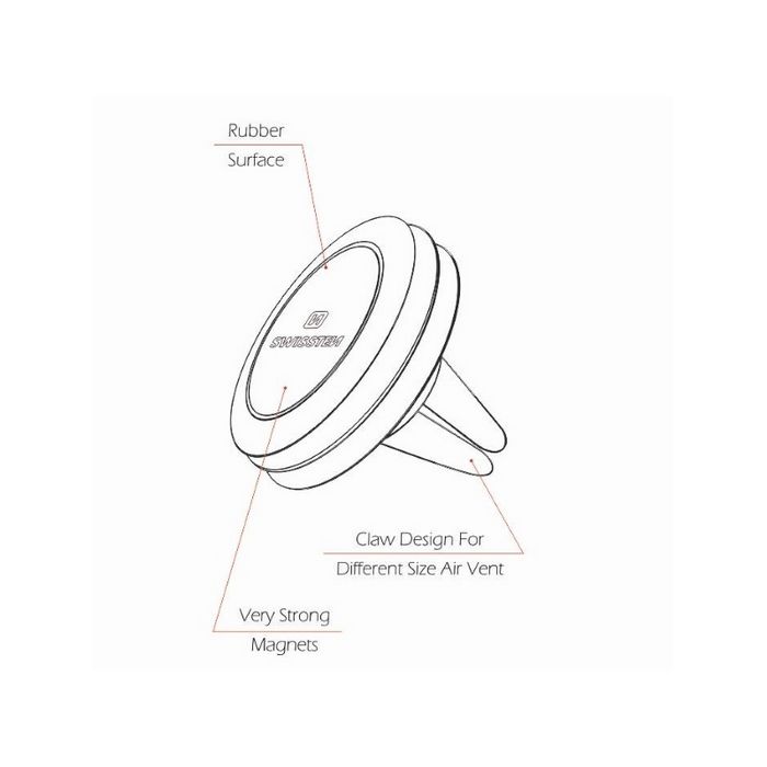 SWISSTEN držač za mobitel, magnetski, za ventilaciju S-GRIP AIR VENT M4