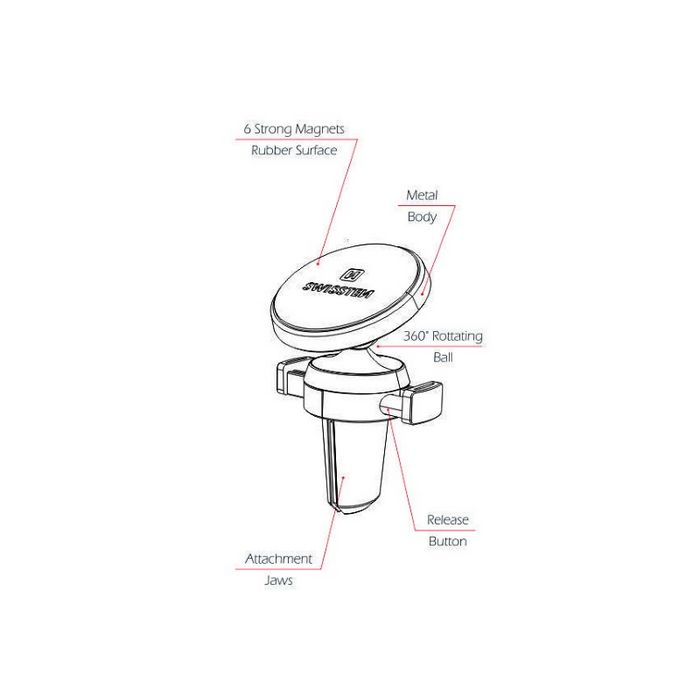 SWISSTEN držač za mobitel, metalni, magnet, za ventilaciju S-GRIP AIR VENT AV-M8