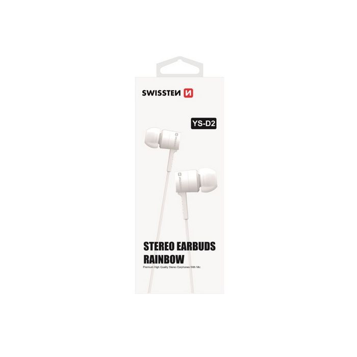 SWISSTEN slušalice + mikrofon, In-ear, bijele RAINBOW YS-D2