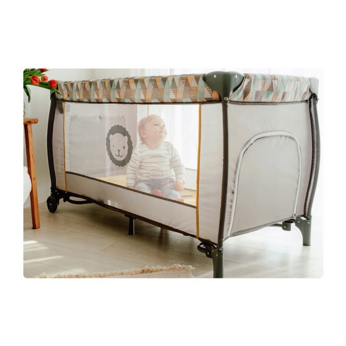 Lionelo dječji prijenosni krevetić Sven PLUS, siva-scandi