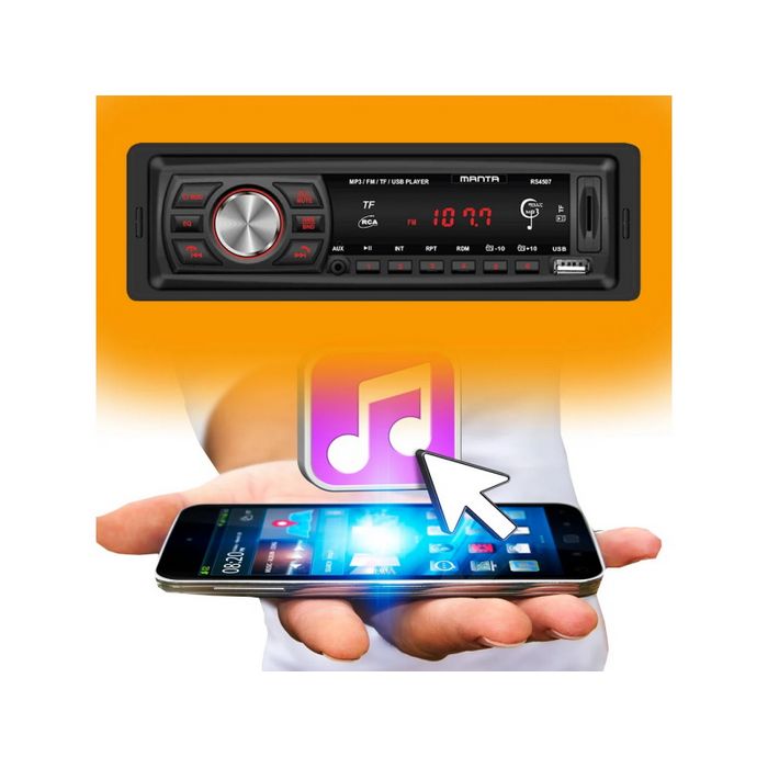 MANTA auto radio RS4507, BlueTooth, MP3, SD, USB, 4x10W, ISO, Handsfree