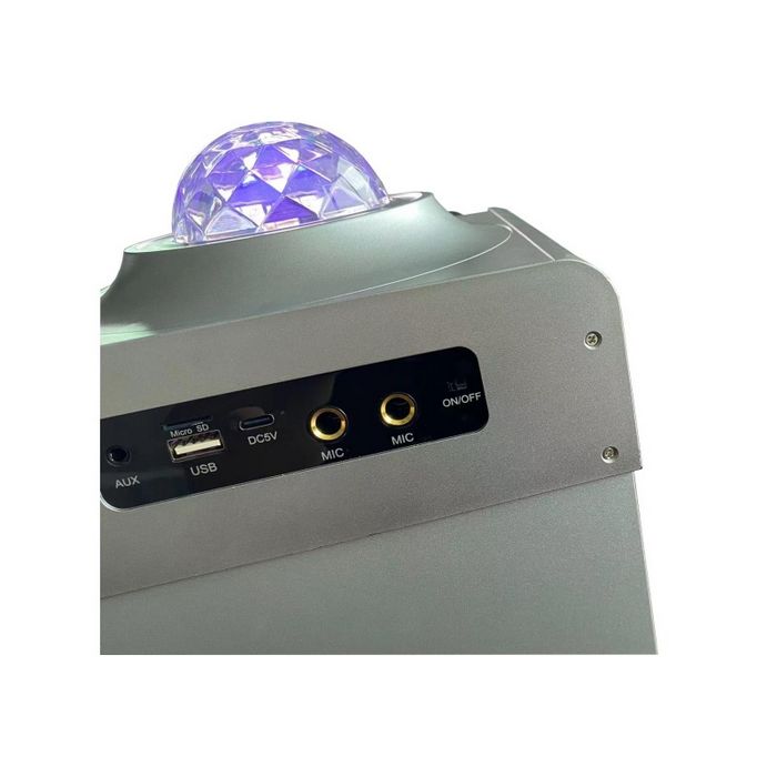 N-Gear karaoke Disco STAR 710, 50W, LED svjetla, LASER, 2*žič mikrofon, srebrni