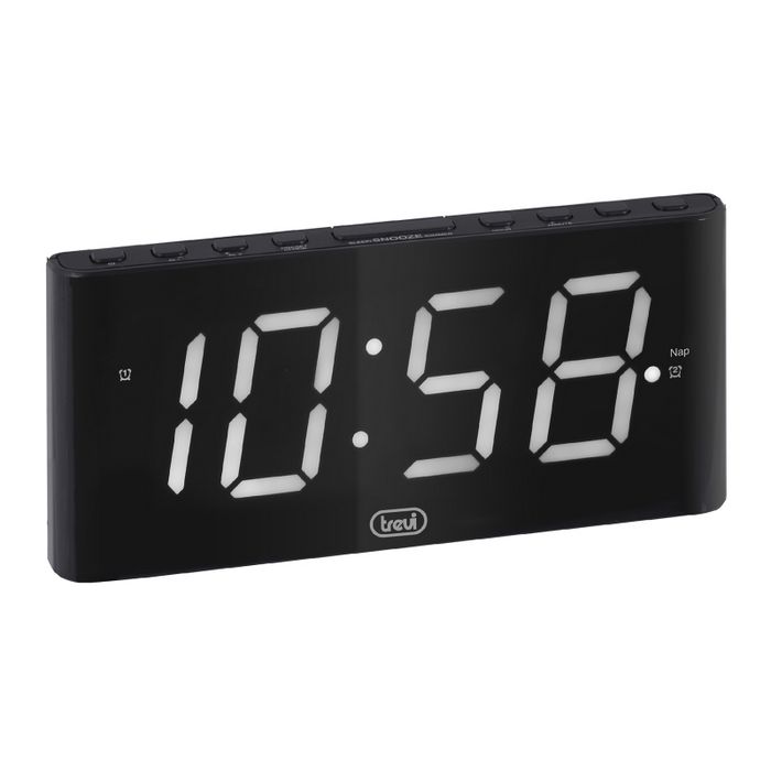 TREVI budilica, velike 1.8" digitalni display, snooze, crni EC889