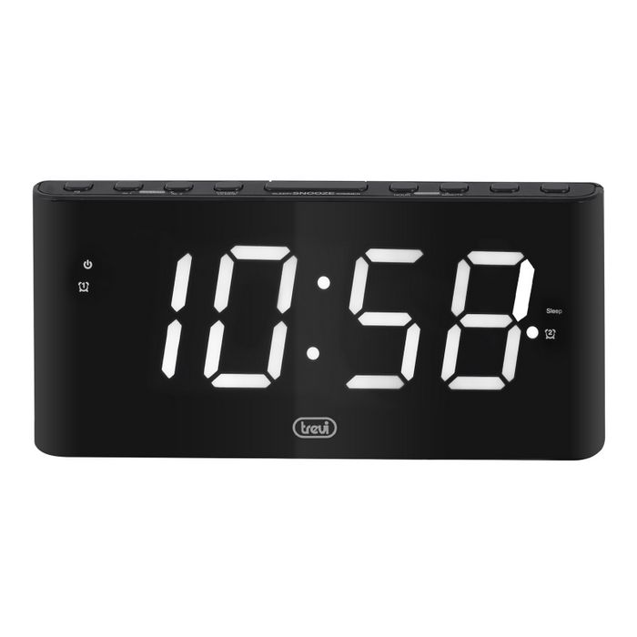 TREVI budilica, velike 1.8" digitalni display, snooze, crni EC889