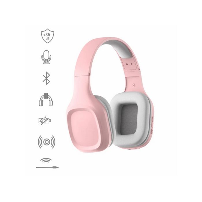 MANTA slušalice + mikrofon, za djecu i mlade, BT, naglavne, roze HDP802PK