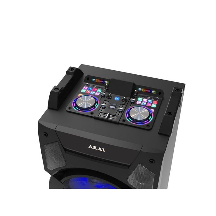 AKAI karaoke 400W, DJ mikseta, EQ, FM, dual ulazi, daljinski, bež mikrof DJ-S5H