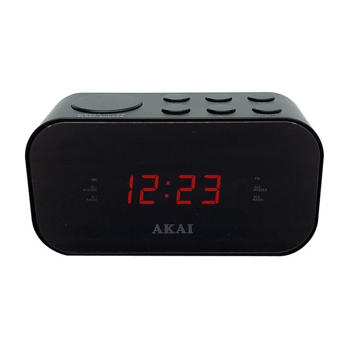 AKAI budilica, FM/AM radio, digitalni display, snooze, crna ACR-3088