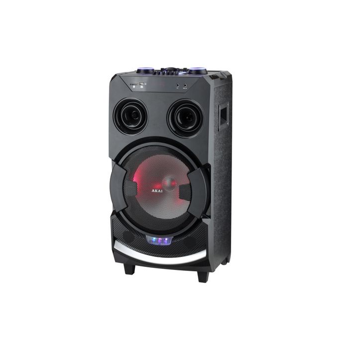 AKAI karaoke 300W, FM, BT, USB, SD, rasvjeta, baterija, bež. mikrofofon ABTS-112